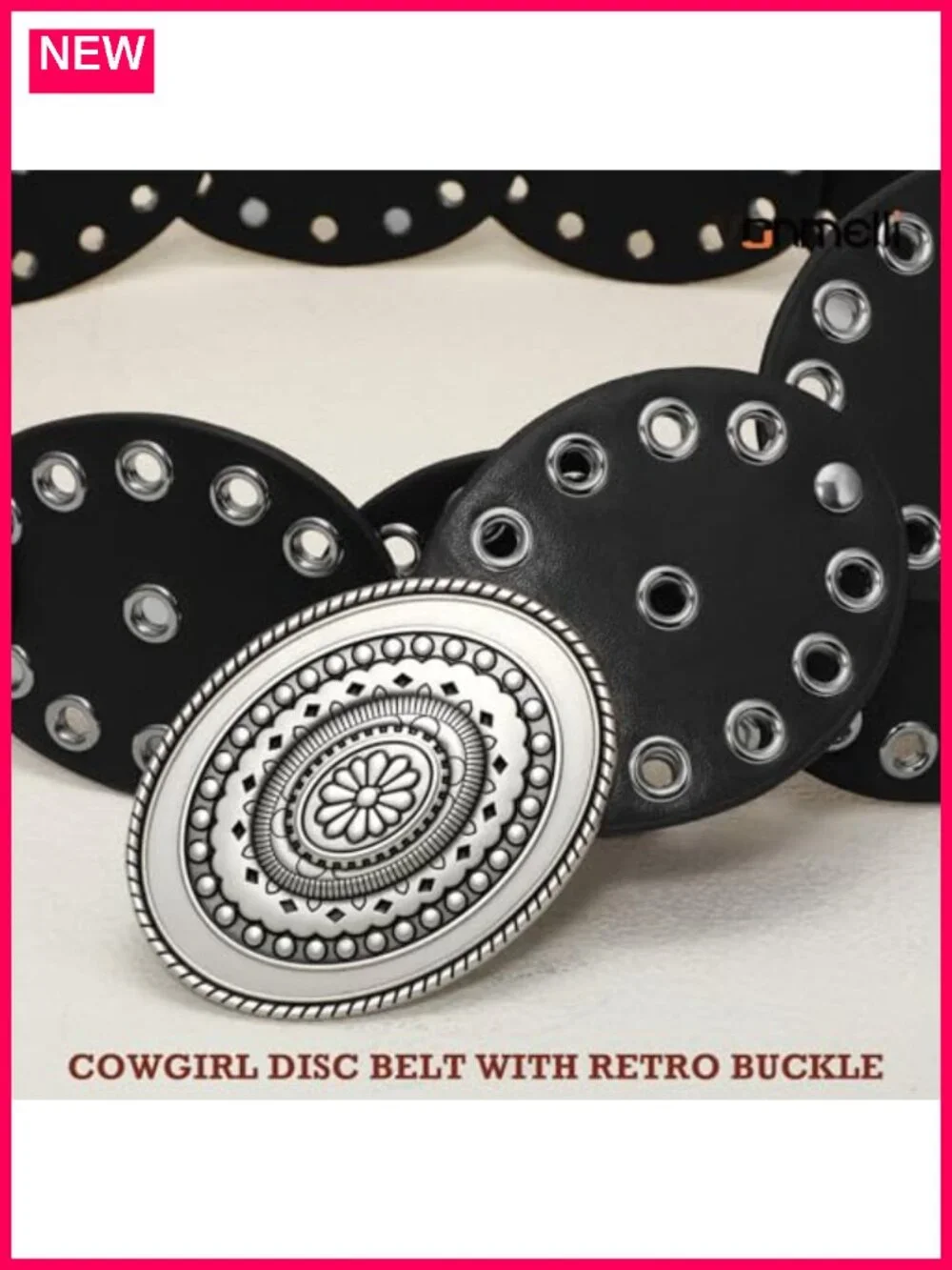 Western Concho Belt Faux Leather Wide Boho Waist Belt for Concert Outfits